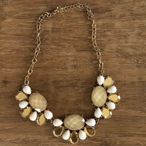 Gold and Cream Colored Statement Necklace